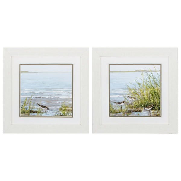 19' X 19' White Frame Afternoon On Shore (Set of 2)