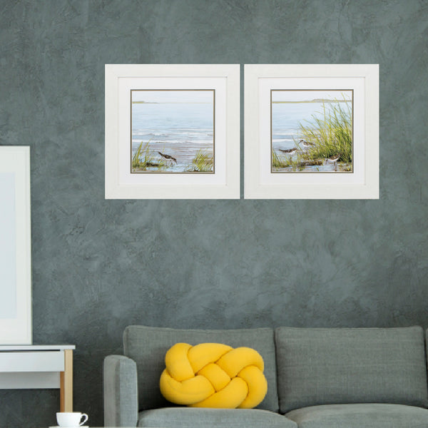 19' X 19' White Frame Afternoon On Shore (Set of 2)