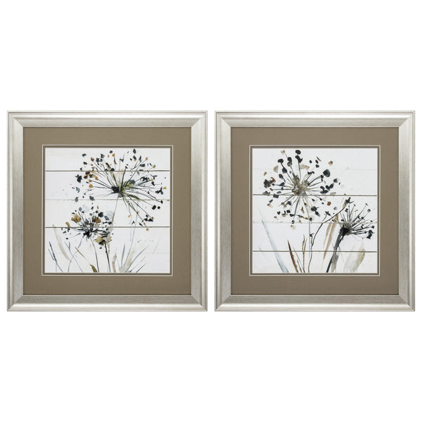 19' X 19' Brushed Silver Frame Natures Lace (Set of 2)