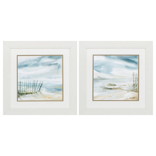 19' X 19' White Frame Subtle Mist (Set of 2)