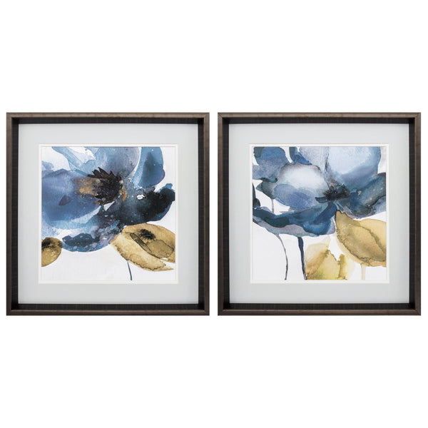 18' X 18' Brushed Silver Frame Blue Note (Set of 2)