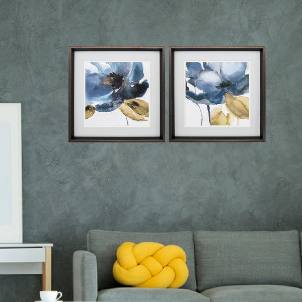 18' X 18' Brushed Silver Frame Blue Note (Set of 2)