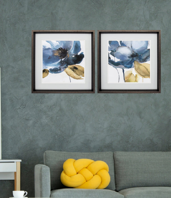 18' X 18' Brushed Silver Frame Blue Note (Set of 2)