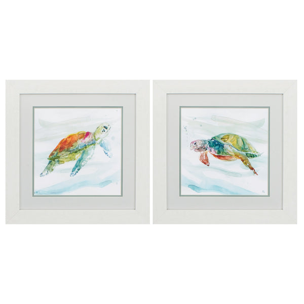 19' X 19' White Frame Turtle Tropics (Set of 2)