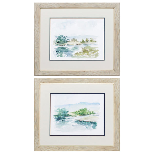 22' X 19' White Frame Spring Watercolor (Set of 2)