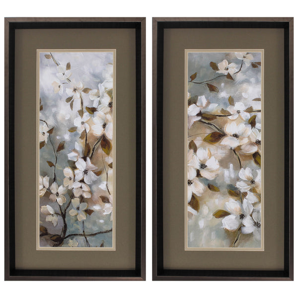 14' X 26' Brushed Silver Frame Blossoms Of Spring (Set of 2)