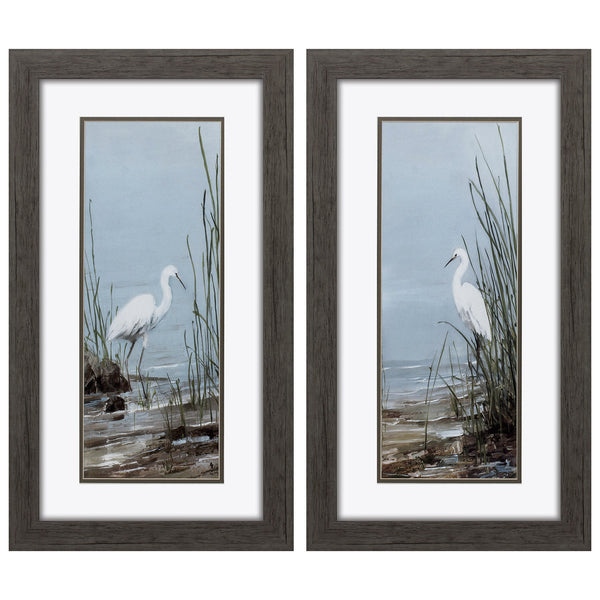 15' X 27' Woodtoned Frame Island Egret (Set of 2)