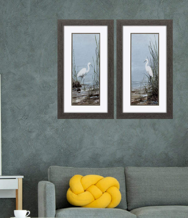 15' X 27' Woodtoned Frame Island Egret (Set of 2)