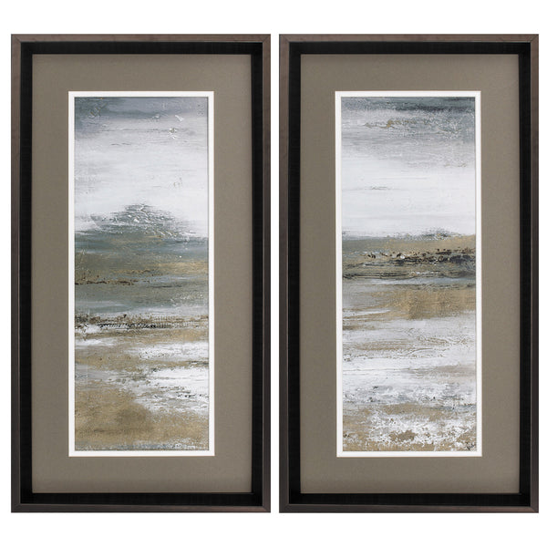 14' X 26' Brushed Silver Frame Illusion In Neutral (Set of 2)