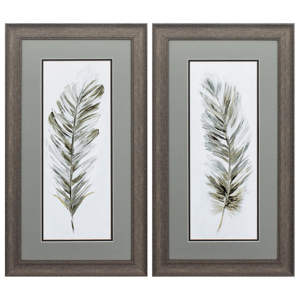 15' X 27' Distressed Wood Toned Frame Plume Neutral (Set of 2)