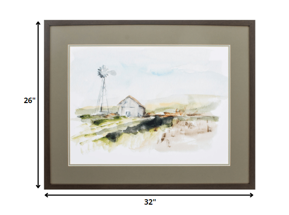 32' X 26' Brown Frame Rural Plein Air II