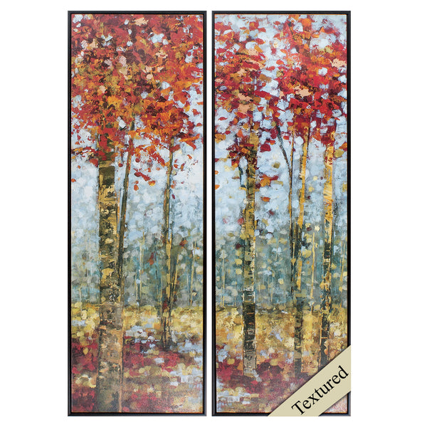 12' X 36' Brown Frame Crimson Woods (Set of 2)