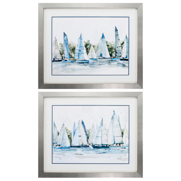 32' X 26' Silver Frame Pastel Marina (Set of 2)