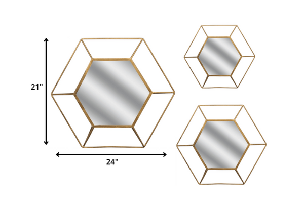 24' X 21' X 4' Hexagon Mirror (Set of 3)