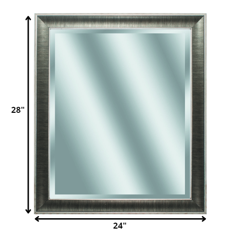 24' X 28' Gunmetal Gray Frame Beveled Mirror