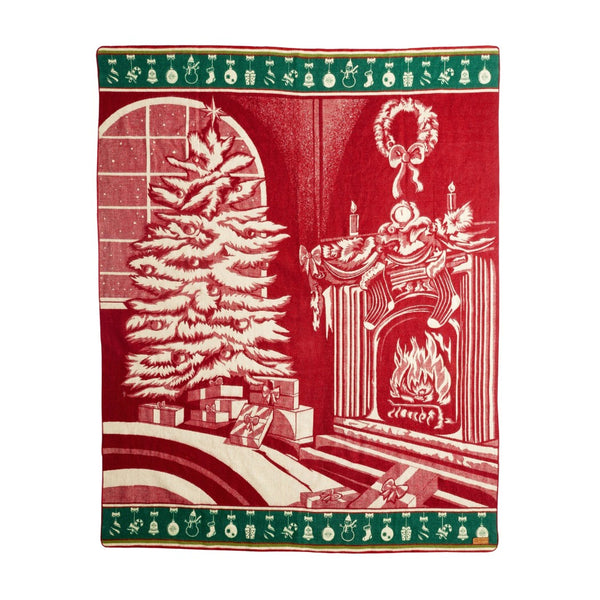 Queen Size Ultra Soft Red Christmas Handmade Woven Blanket