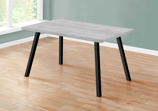 60" X 36" X 31 " Grey Black Metal Dining Table