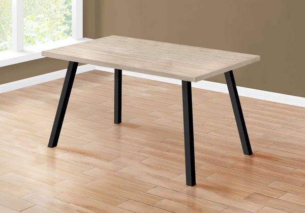 60" X 36" X 31 " Dark Taupe Black Metal Dining Table