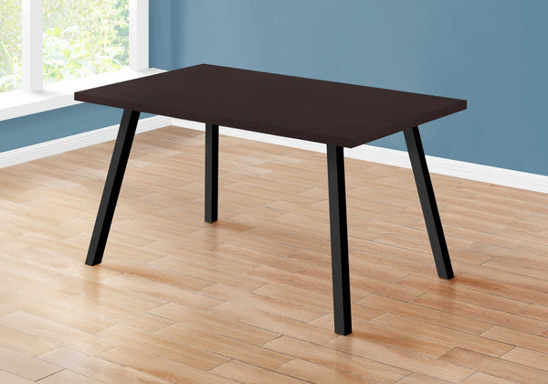 60" X 36" X 31 " Cappuccino Black Metal Dining Table