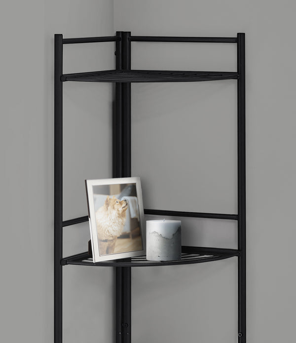 Classic Black 4 Tier Metal Corner Shelf