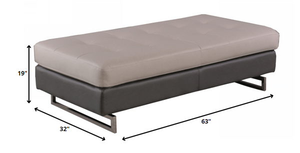 63" X 32" X 19" Twoto Tone Ottoman