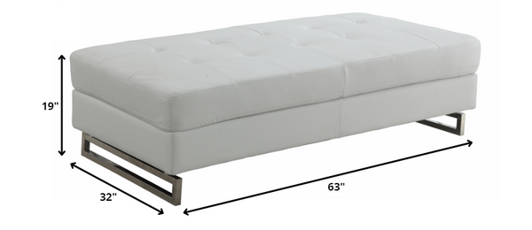 63" X 32" X 19" White Ottoman