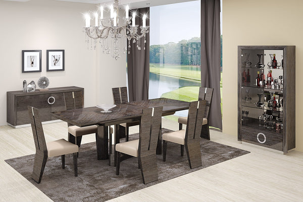 98.5" X 43.5" X 30" Gray  Dining Table and 6" Chair Set