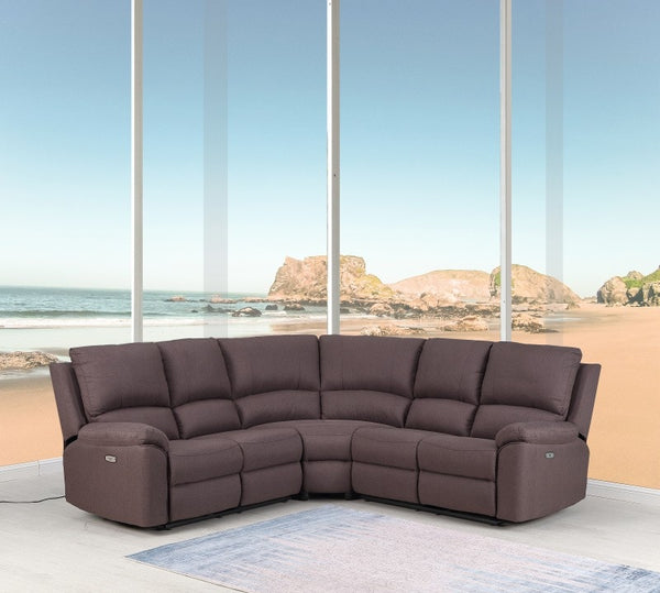 80" X 80" X 39" Brown  Power Reclining Sectional