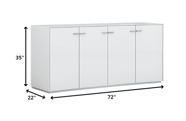 72" X 22" X 35" White  Buffet