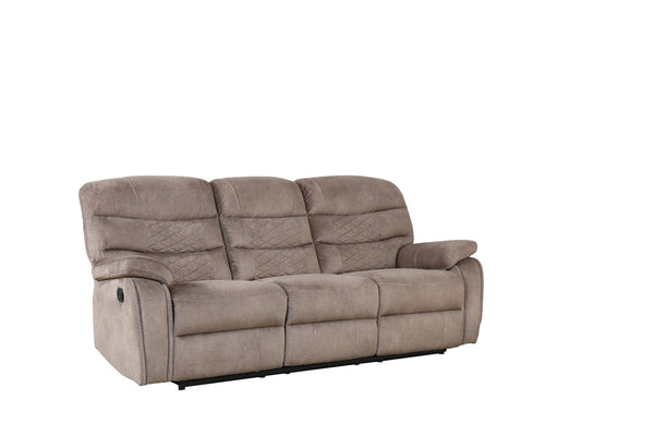 Light Brown Microfiber Reclining Sofa