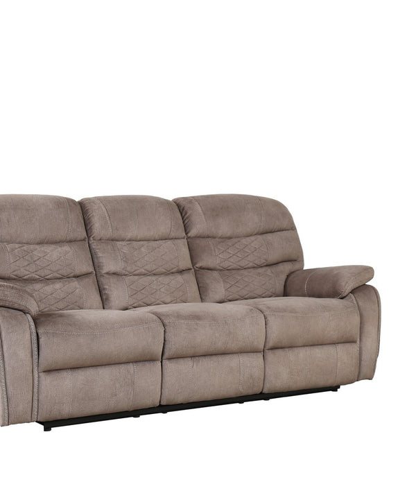 Light Brown Microfiber Reclining Sofa