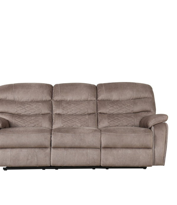 Two Piece Light Brown Microfiber Reclining Sofa Set