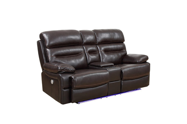 78" X 40" X 41" Brown  Power Reclining Console Loveseat