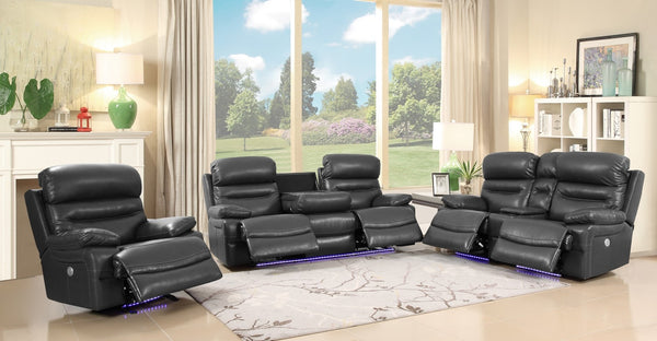 210" X 120" X 123" Gray  Power Reclining Sofa Set