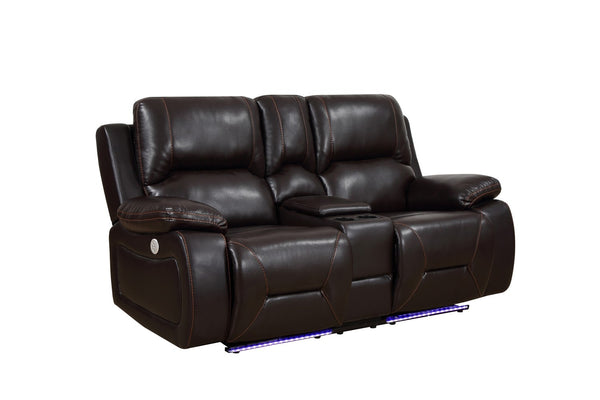 77" X 40" X 40" Brown  Power Reclining Console Loveseat