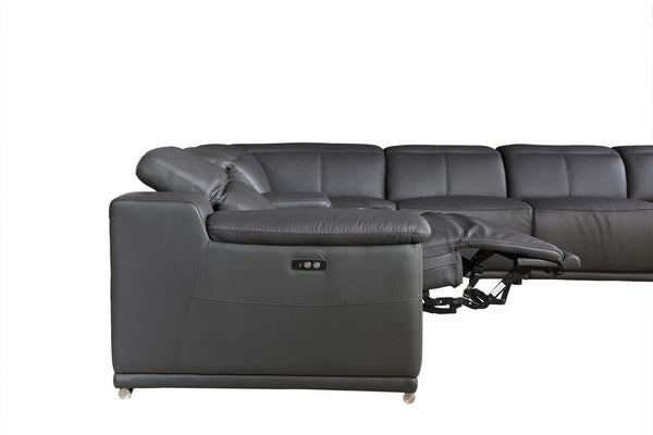 154" X 200" X 162.2" Dark Grey Power Reclining 8PC Sectional