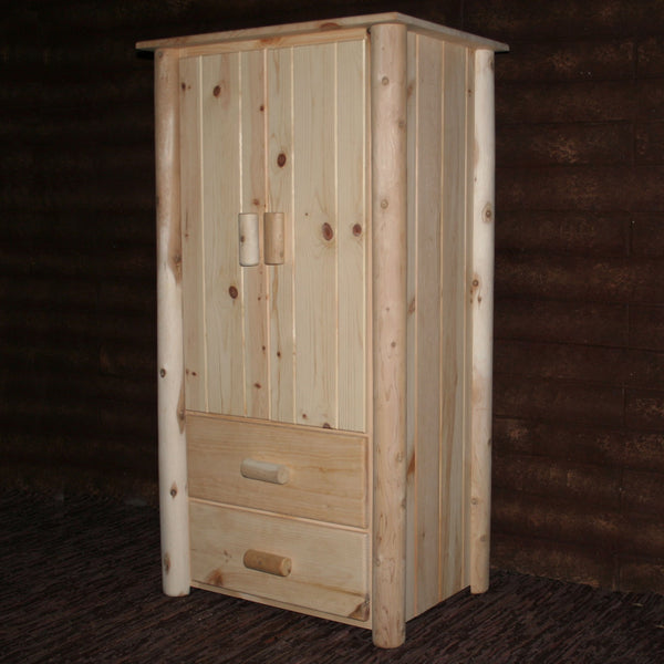 Natural Unfinished All Wood Armoire