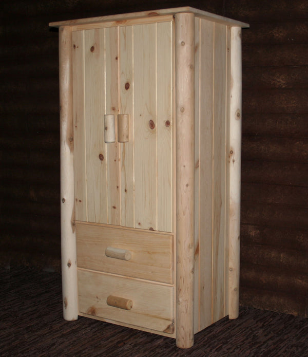 Natural Unfinished All Wood Armoire