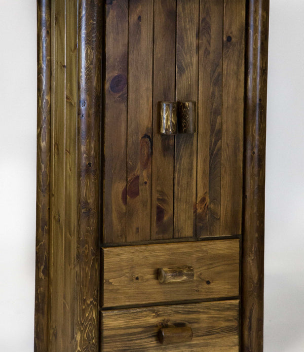 Natural Dark Brown Finish All Wood Armoire