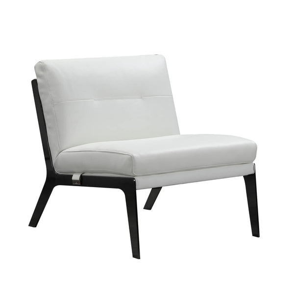 30" X 33" X 31" White Leather Accent Chair