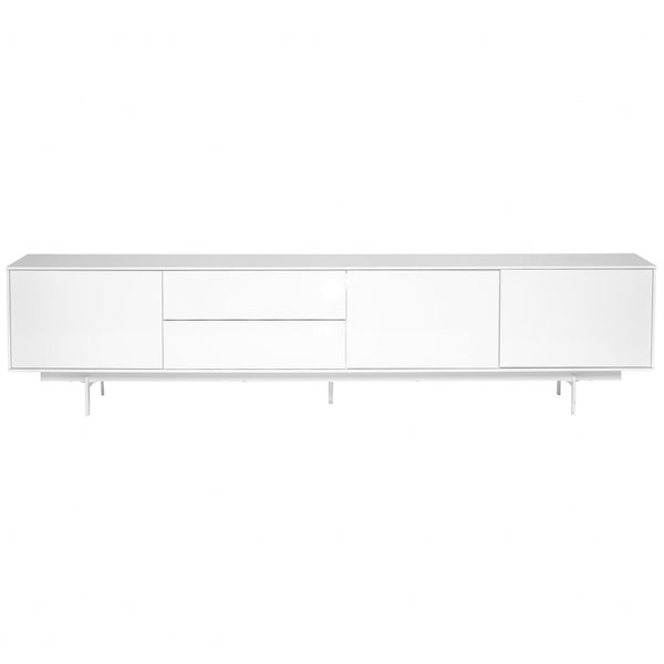 Crisp High Gloss White Lacquer Media TV Stand