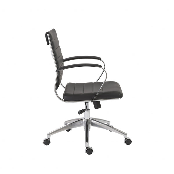 22.75" X 26.26" X 38" Low Back Office Chair in Black with Aluminum Base