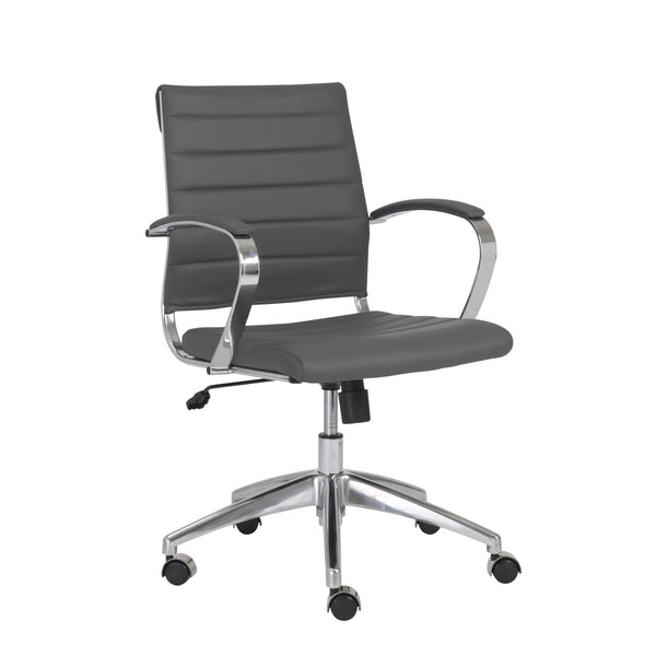 22.75" X 26.26" X 38" Low Back Office Chair in Gray with Aluminum Base