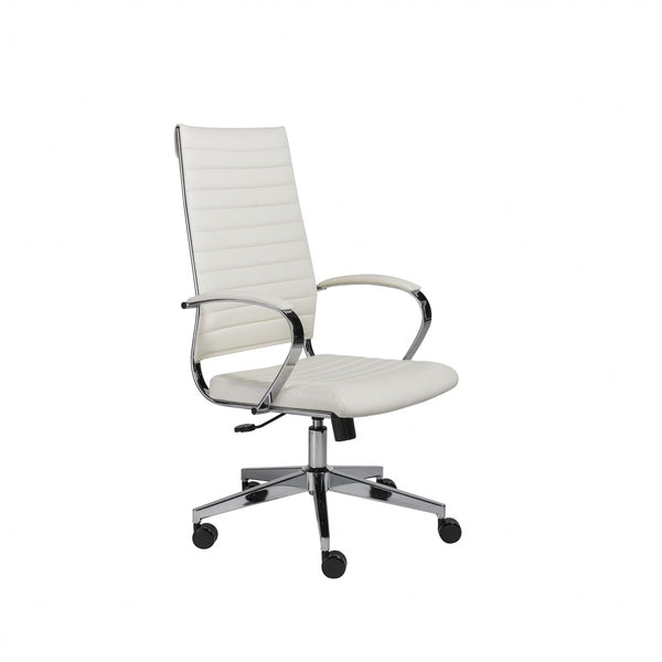 22.25" X 27.01" X 45.28" High Back Office Chair in White