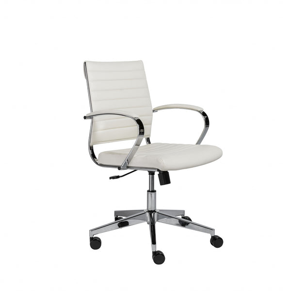 22.76" X 26.26" X 38" Low Back Office Chair in White