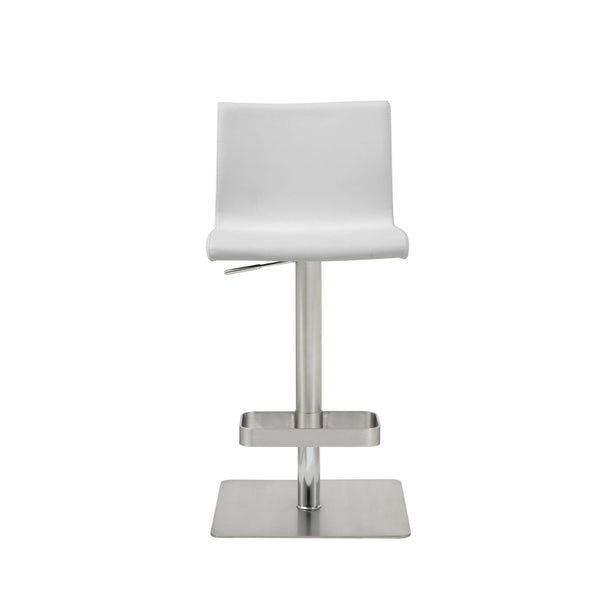 16.5 X 20 X 32-42 White Stainless Steel Bar Stool