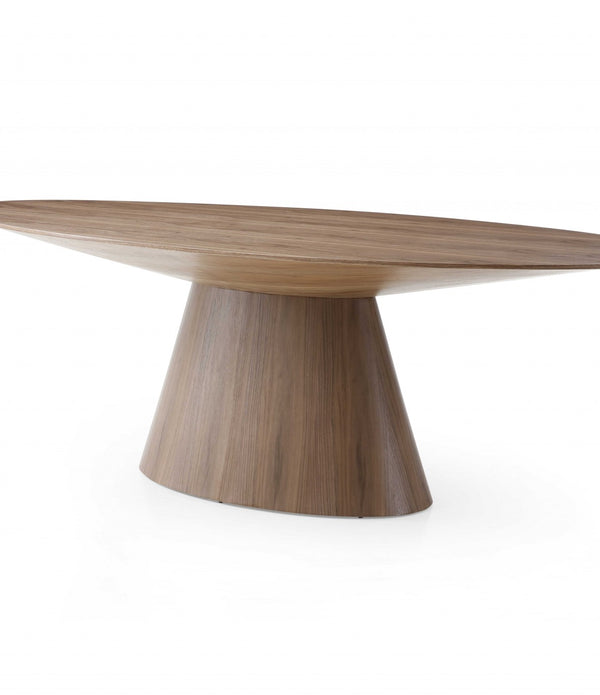 95 X 43 X 30 Walnut Veneer Oval Dining Table