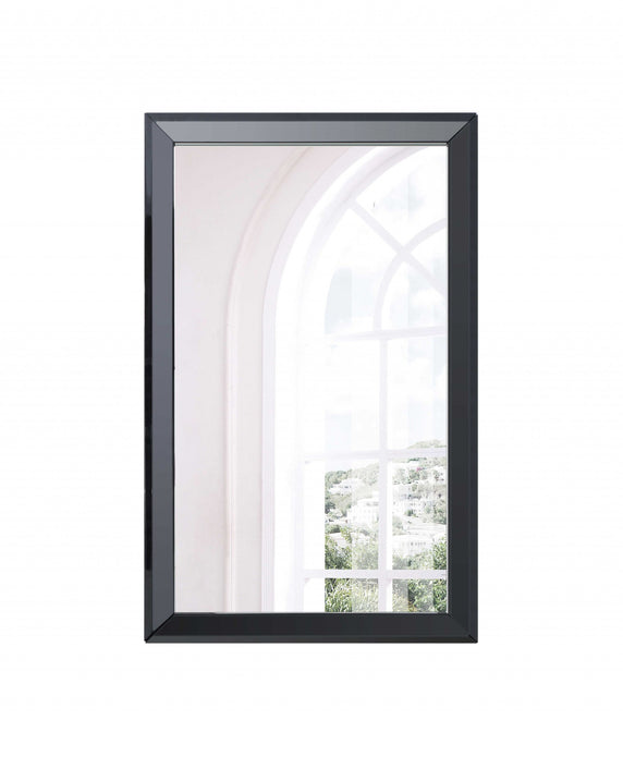 32 X 2 X 51 Gloss Black Glass Mirror