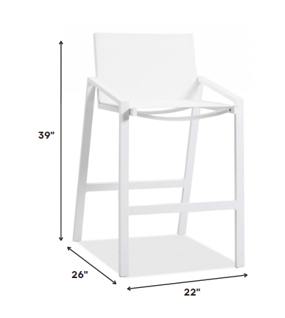 Set of 2 White Stainless Steel Bar Stools