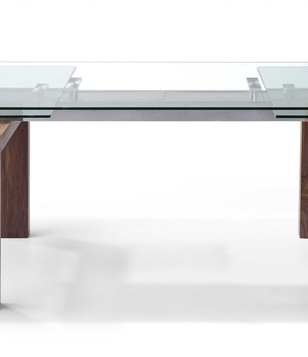 63 X 35 X 30 Walnut Solid Wood Extendable Dining Table